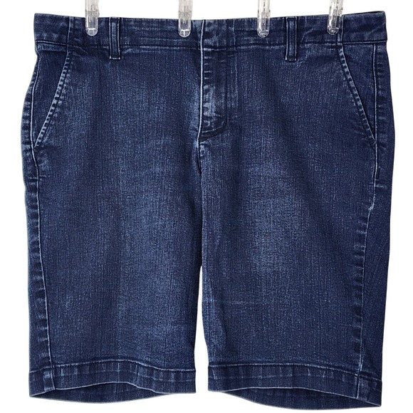 Apt. 9 Pants - Apt 9 Womens Bermuda Denim Shorts Dark Wash Blue Stretch Size 12 EUC